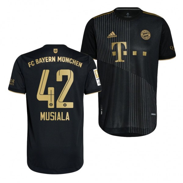 Men's Jamal Musiala Jersey Bayern Munich Away Black 2021-22 Authentic