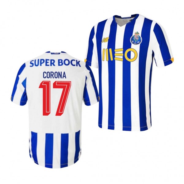 Men's Jesus Corona FC Porto Home Jersey Blue White 2020-21 Replica