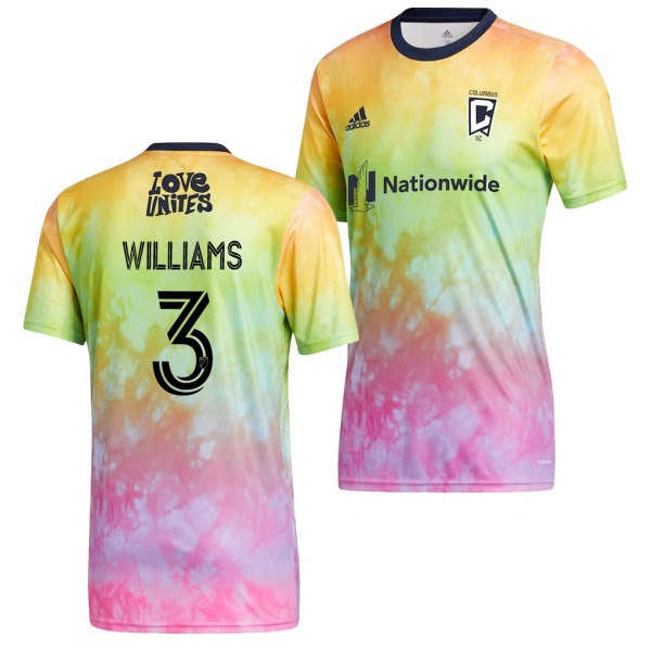 Men's Josh Williams Columbus Crew Pre-Match Jersey Colourful Pride