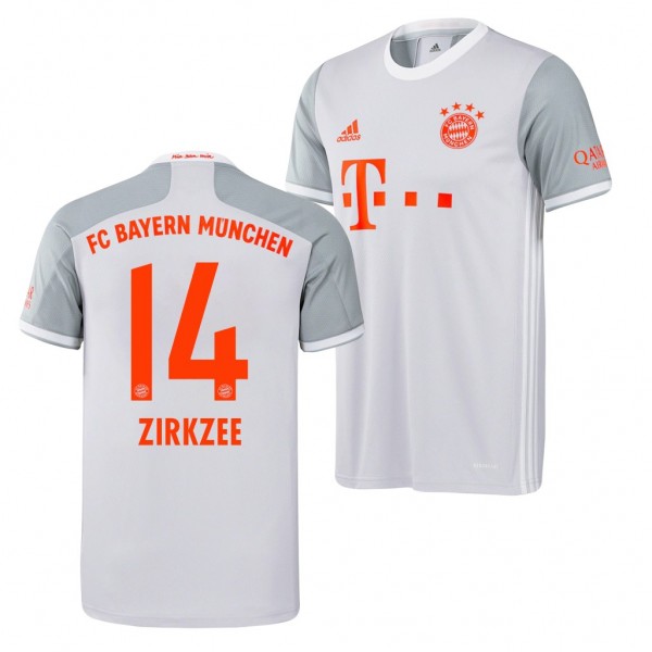 Men's Joshua Zirkzee Bayern Munich Away Jersey Gray 2020-21 Replica