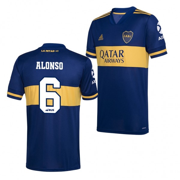 Men's Boca Juniors Junior Alonso Jersey Home 2020-21 Adidas