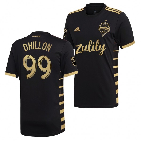 Men's Seattle Sounders Justin Dhillon Jersey 2019 MLS Cup Champions Golden Edition