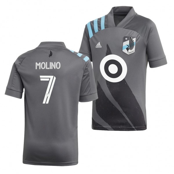 Men's Kevin Molino Minnesota United FC Home Jersey Gray 2020-21 Replica