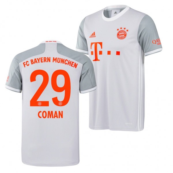 Men's Kingsley Coman Bayern Munich Away Jersey Gray 2020-21 Replica