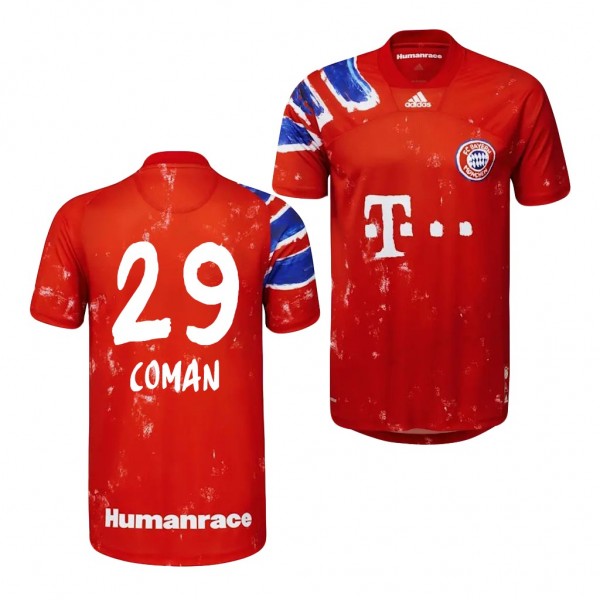 Men's Kingsley Coman Bayern Munich Pharrell Williams Jersey Red 2021