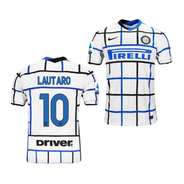 Men's Lautaro Martinez Inter Milano Serie A Champions Jersey White Away 20-21