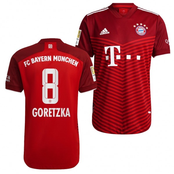 Men's Leon Goretzka Jersey Bayern Munich Home Red 2021-22 Authentic