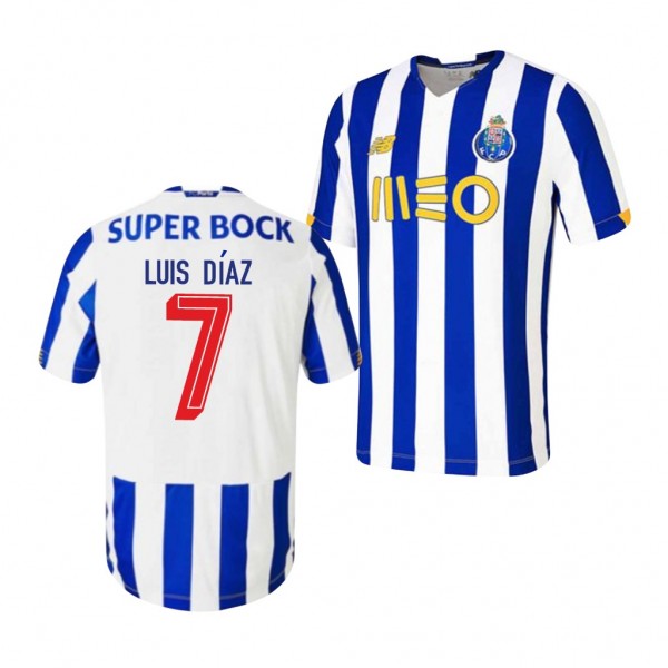 Men's Luis Diaz FC Porto Home Jersey Blue White 2020-21 Replica
