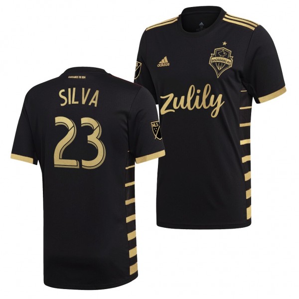 Men's Seattle Sounders Luis Silva Jersey 2019 MLS Cup Champions Golden Edition