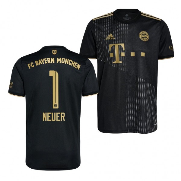 Men's Manuel Neuer Bayern Munich 2021-22 Away Jersey Black Replica