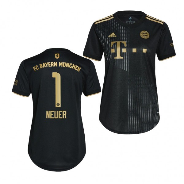 Women's Manuel Neuer Jersey Bayern Munich Away Black Replica 2021-22