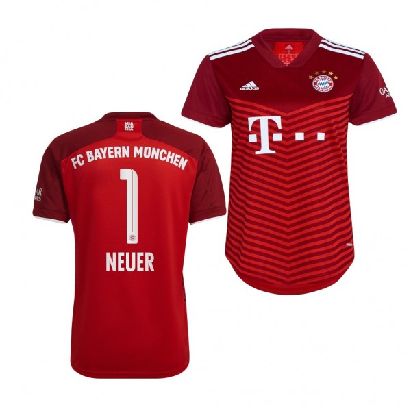 Women's Manuel Neuer Jersey Bayern Munich Home Red Replica 2021-22
