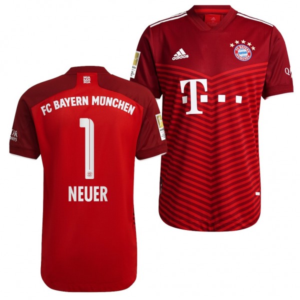 Men's Manuel Neuer Jersey Bayern Munich Home Red 2021-22 Authentic