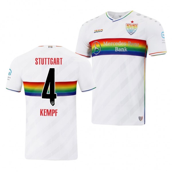 Men's Marc-Oliver Kempf VfB Stuttgart Rainbow Jersey White Limited 2021-22