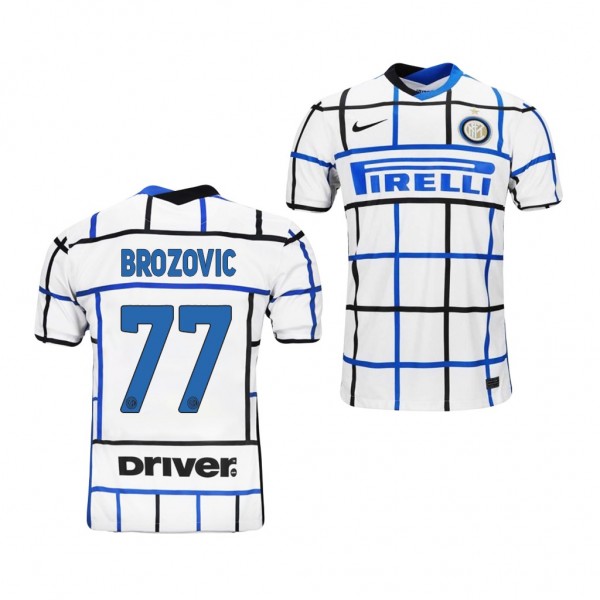 Men's Marcelo Brozovic Inter Milan Away Jersey White 2021