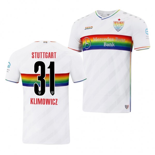 Men's Mateo Klimowicz VfB Stuttgart Rainbow Jersey White Limited 2021-22