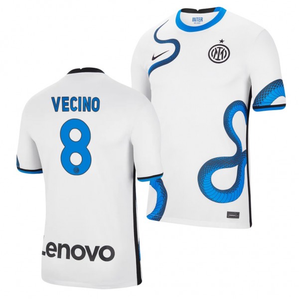 Men's Matias Vecino Inter Milan 2021-22 Away Jersey White Replica