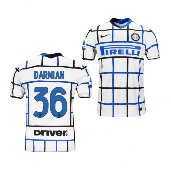 Men's Matteo Darmian Inter Milano Serie A Champions Jersey White Away 20-21