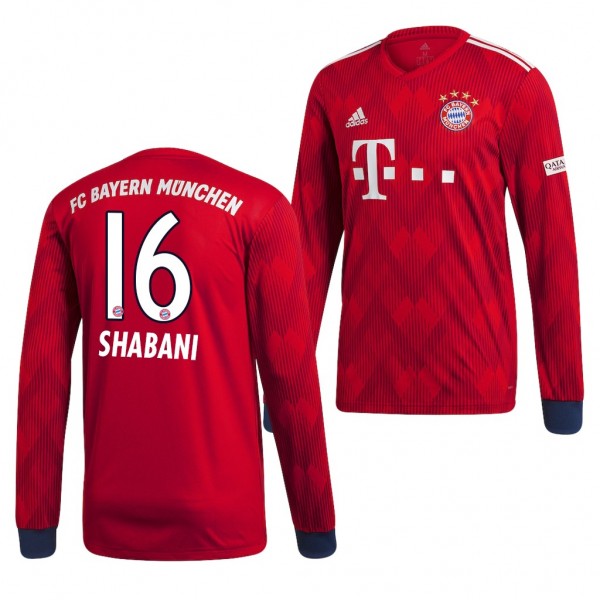 Men's Bayern Munich Home Meritan Shabani Jersey Long Sleeve