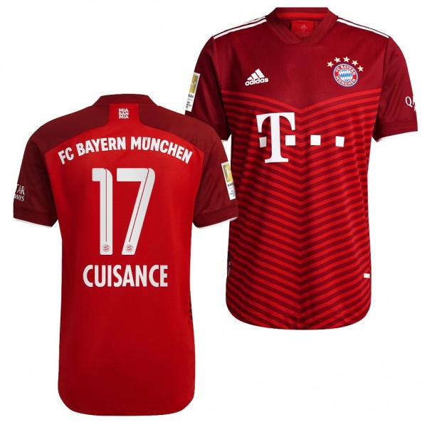 Men's Michael Cuisance Jersey Bayern Munich Home Red 2021-22 Authentic