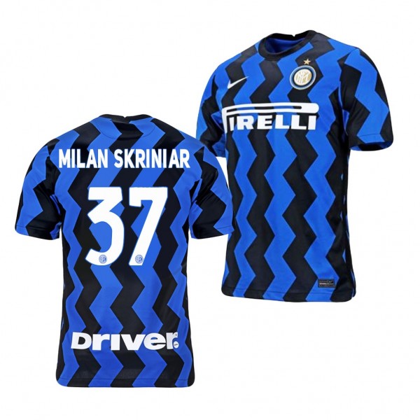 Men's Milan Skriniar Inter Milan Home Jersey Blue Black 2021