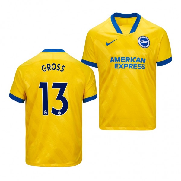 Men's Pascal Gross Brighton And Hove Albion Away Jersey Yellow 2021 Replica