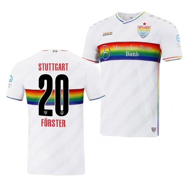 Men's Philipp Forster VfB Stuttgart Rainbow Jersey White Limited 2021-22
