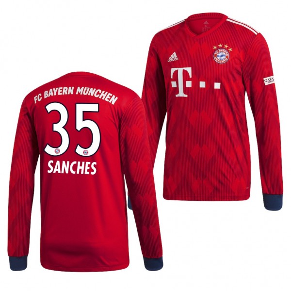 Men's Bayern Munich Home Renato Sanches Jersey Long Sleeve