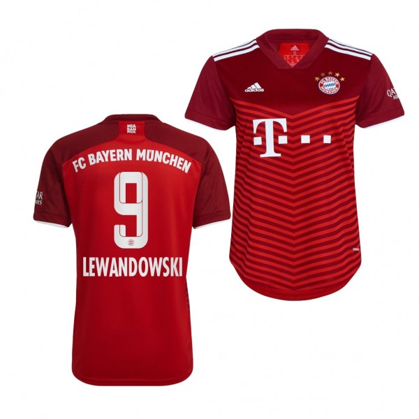 Women's Robert Lewandowski Jersey Bayern Munich Home Red Replica 2021-22