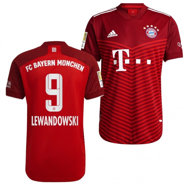 Men's Robert Lewandowski Jersey Bayern Munich Home Red 2021-22 Authentic