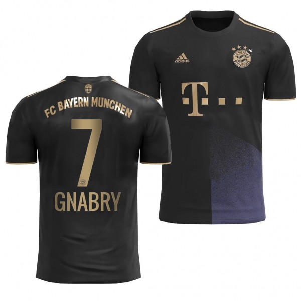 Men's Serge Gnabry Bayern Munich Away Jersey Black 2021-22