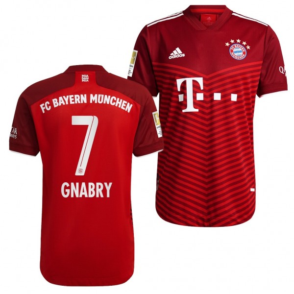 Men's Serge Gnabry Jersey Bayern Munich Home Red 2021-22 Authentic