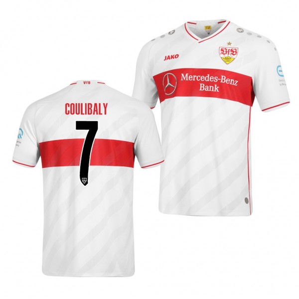 Men's Tanguy Coulibaly VfB Stuttgart Home Jersey White 2021