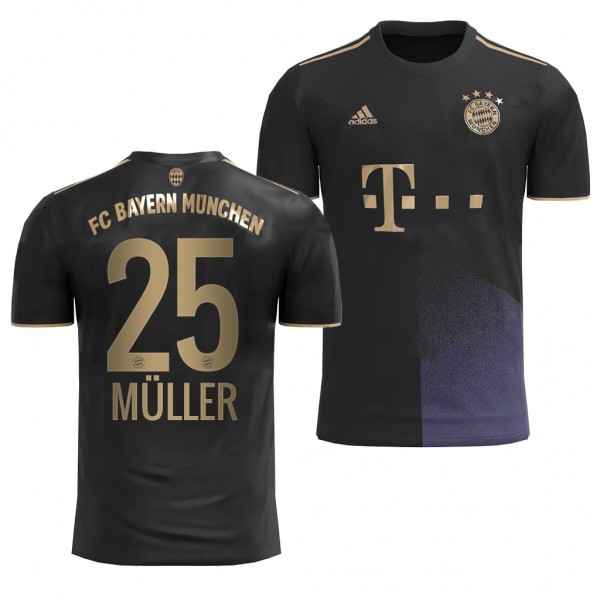 Men's Thomas Muller Bayern Munich Away Jersey Black 2021-22
