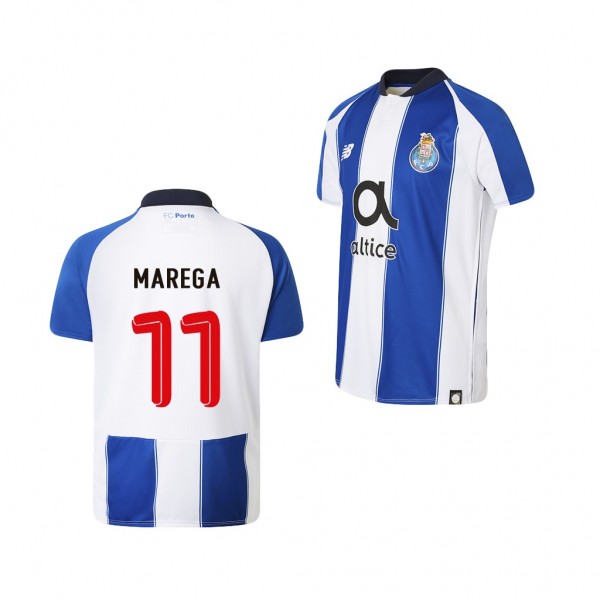 Men's Moussa Marega Porto 18-19 Home Official Blue White Jersey