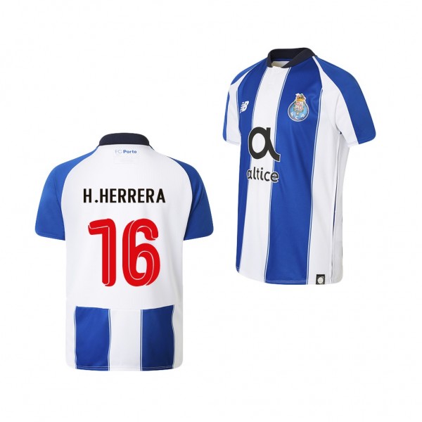 Men's Hector Herrera Porto 18-19 Home Official Blue White Jersey