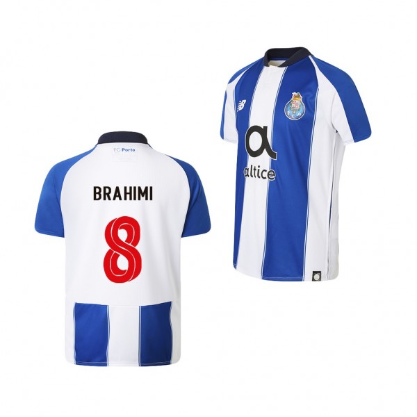 Men's Yacine Brahimi Porto 18-19 Home Official Blue White Jersey