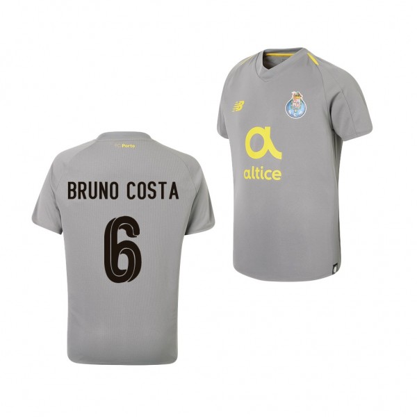 Men's Bruno Costa Porto 18-19 Away Official Grey Jersey