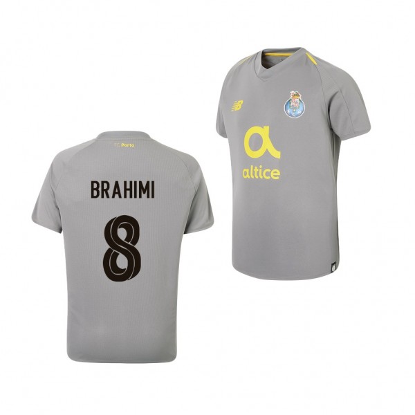 Men's Yacine Brahimi Porto 18-19 Away Official Grey Jersey