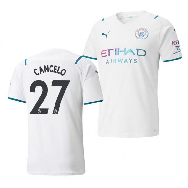 Men's Joao Cancelo Manchester City 2021-22 Away Jersey White Replica