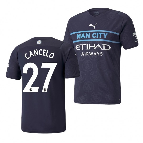 Men's Joao Cancelo Manchester City 2021-22 Third Jersey Navy Replica