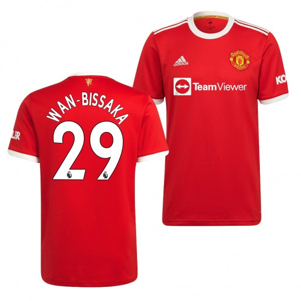 Men's Aaron Wan-Bissaka Manchester United 2021-22 Home Jersey Red Replica