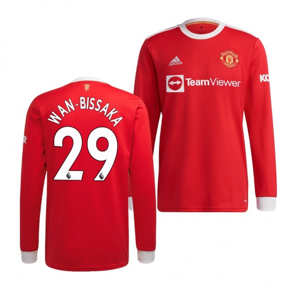 Men's Manchester United Aaron Wan-Bissaka 2021-22 Home Jersey Replica Red
