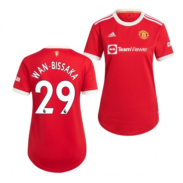 Women's Aaron Wan-Bissaka Jersey Manchester United Home Red Replica 2021-22