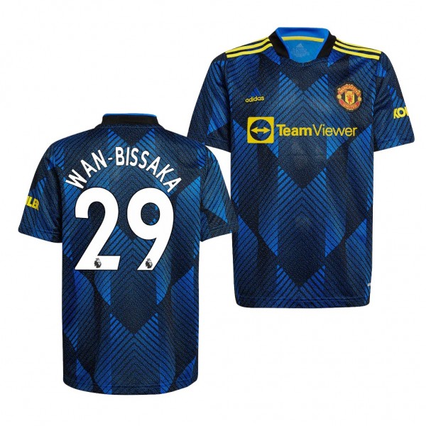 Men's Aaron Wan-Bissaka Manchester United 2021-22 Third Jersey Blue Replica