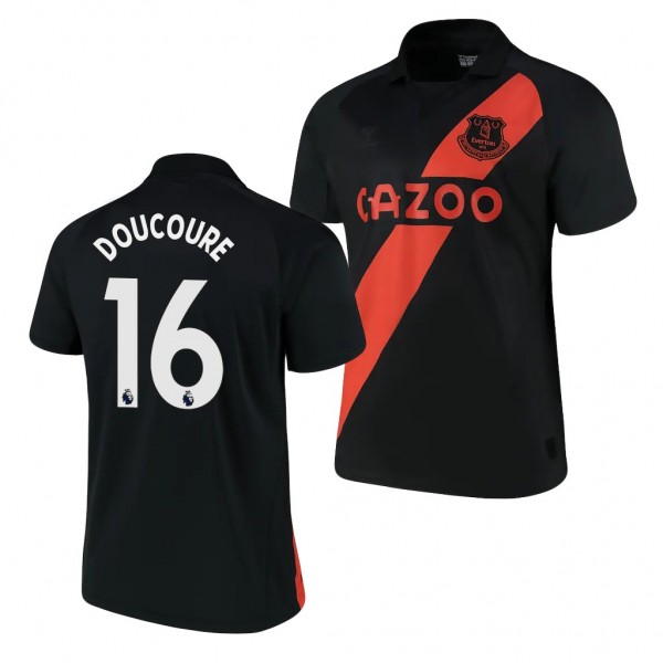 Men's Abdoulaye Doucoure Everton Away Jersey Replica Black 2021-22
