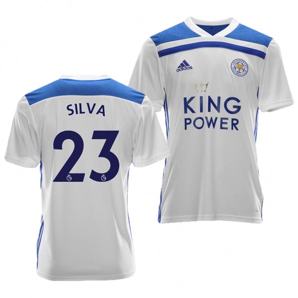 Men's Third Leicester City Adrien Silva White Jersey