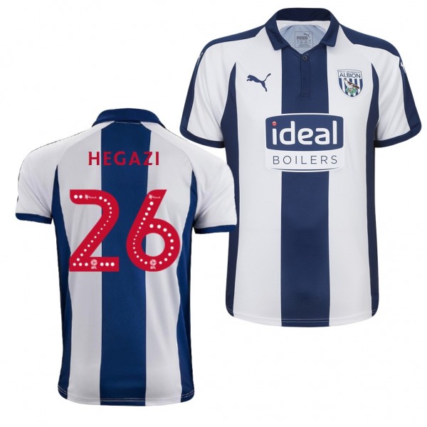 Men's West Bromwich Albion Home Ahmed Hegazi Jersey Navy White