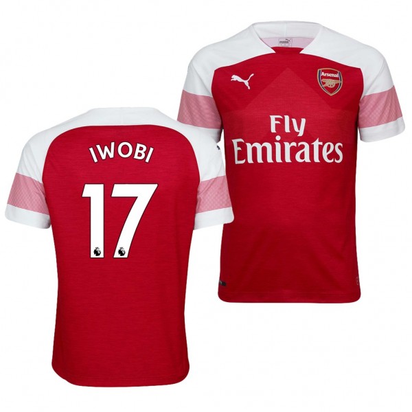 Men's Arsenal Home Alex Iwobi Jersey Red