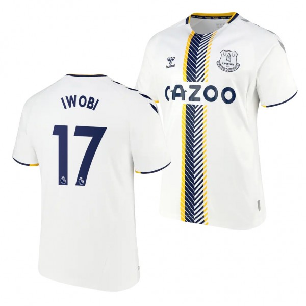 Men's Alex Iwobi Everton 2021-22 Third Jersey White Replica